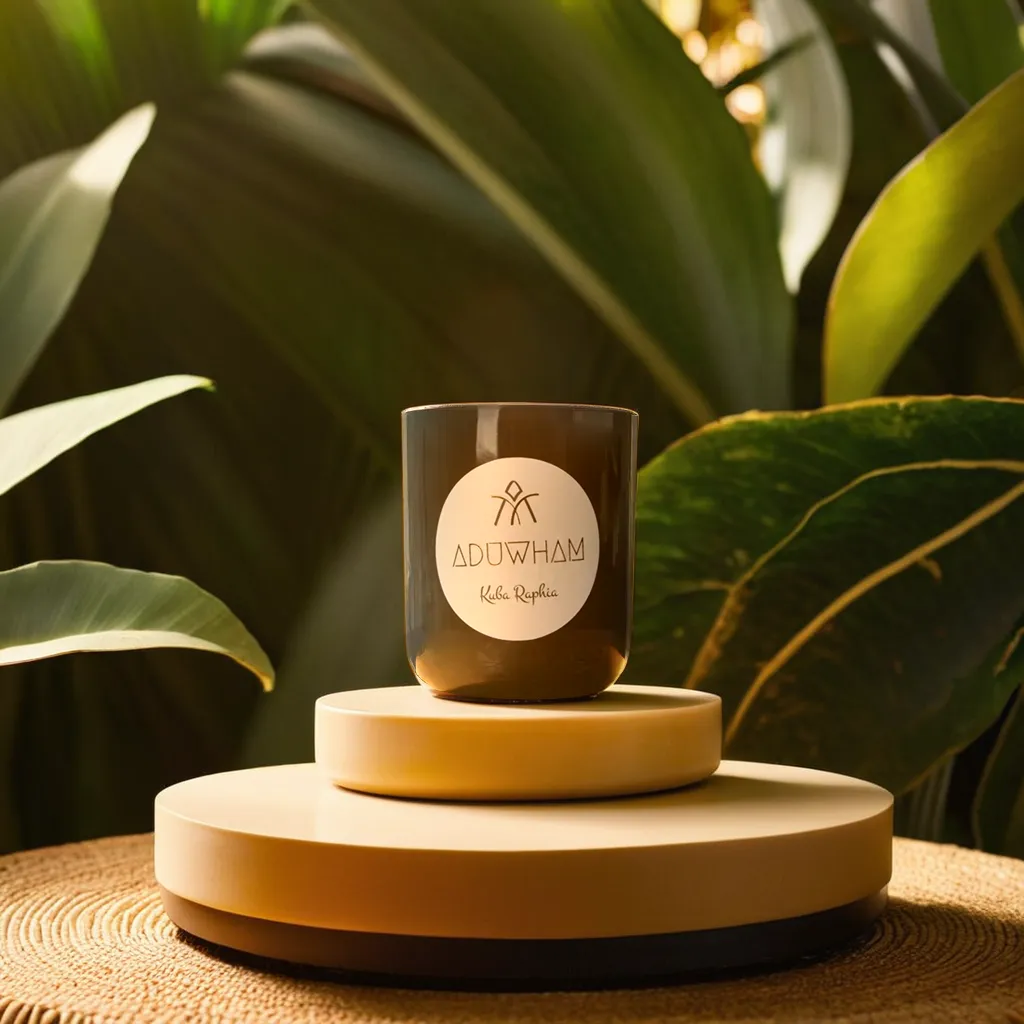Kuba Raphia Candle – A Sweet Escape to the Heart of the Congo